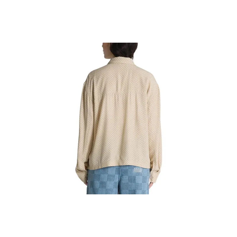 Vans Morgan Long Sleeve Relaxed Top Shirt Women's Beige-4