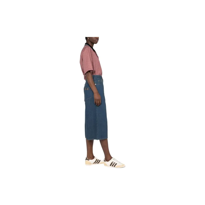 GUCCI Horsebit detail Wide leg Culottes-2