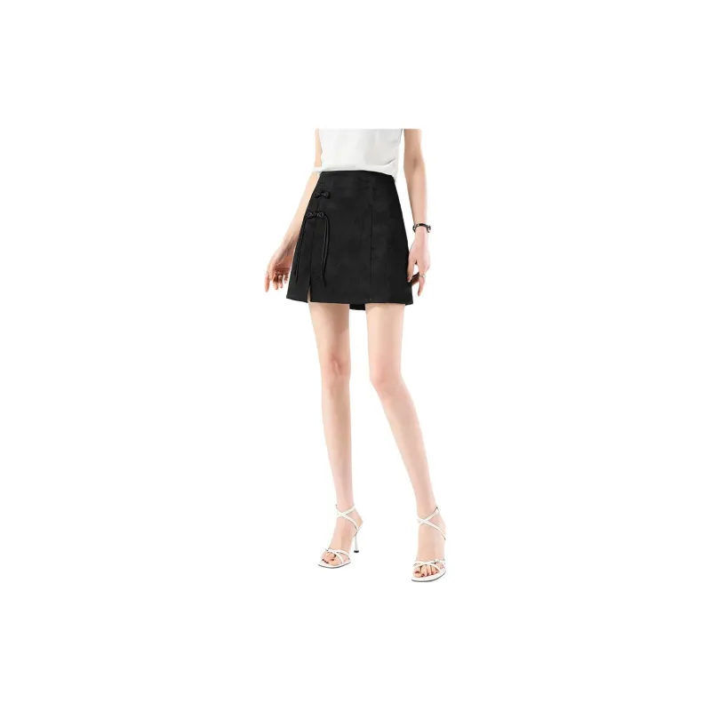 TERRE BLEUE Casual Short Skirts Women's Black-3
