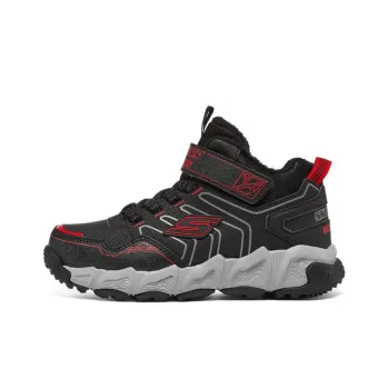 Skechers Velocitrek Slip Resistant Cushioning Wear Resistant Warm Low Top Kids Lifestyle Shoes Black Red Teenagers