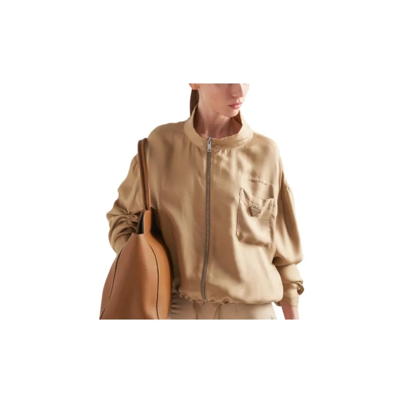 PRADA Triangle logo Silk Jacket-2