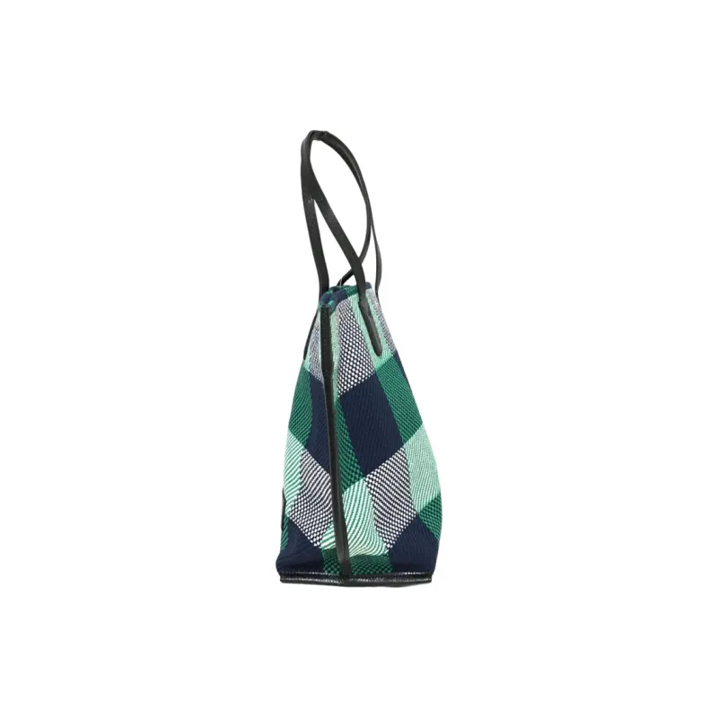 LONGCHAMP Roseau Essential Cotton Tote Bag, Shopping Bag, One Shoulder Handbag Large Size Women's Marine & Green-2