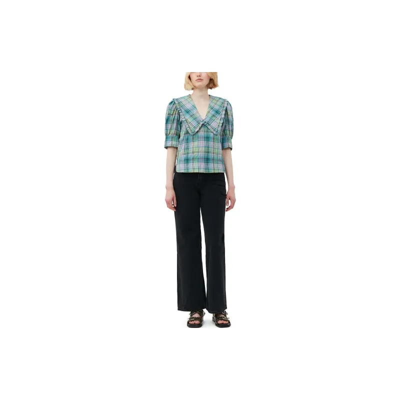 GANNI SS23 520 Series Shirts Women's Lake Blue-1