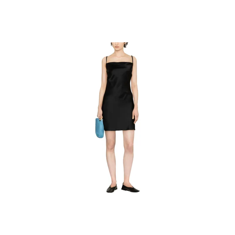 NANUSHKA Merva Square Neck Satin Mini Dress-1