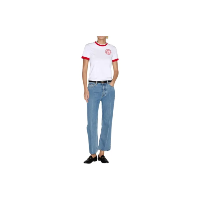 GUCCI Logo-embroidered Cotton T-shirt-1