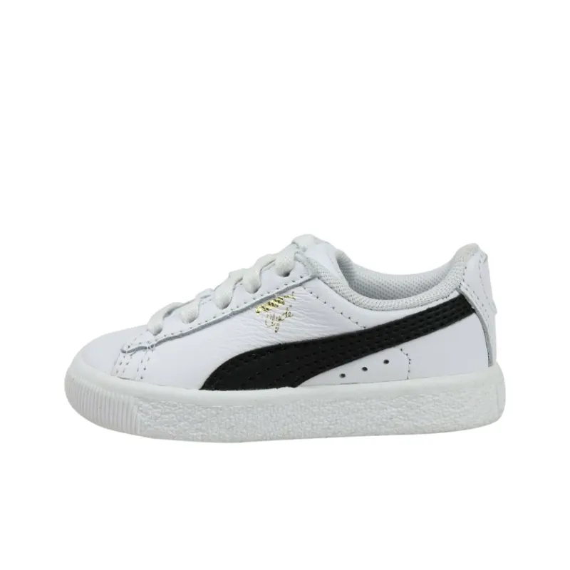 PUMA Clyde Series Core L Foil Lightweight And Breathable Low Top Kids' Skateboarding Shoes White Teenagers-0