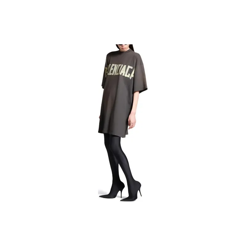 Balenciaga SS24 Short Sleeved Dress Loose Fit Women's Black-3