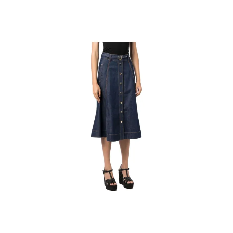 Zimmermann Denim Long Skirts Women's Indigo-3