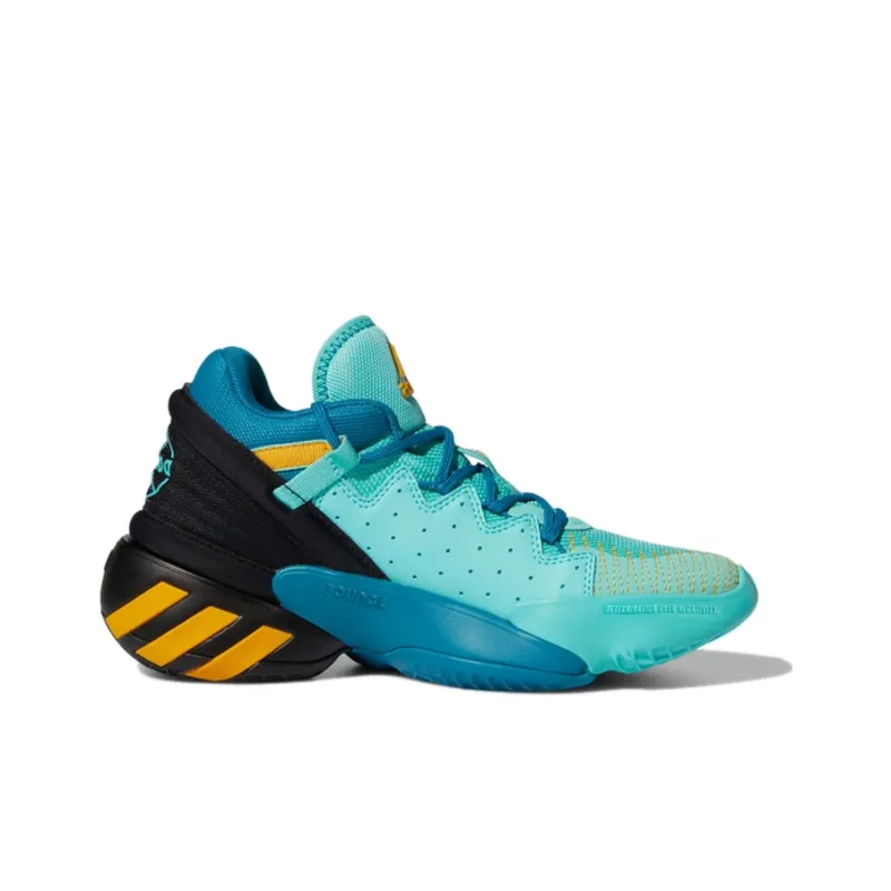 Adidas D.O.N. Issue #2 J Abrasion Resistant Slip Resistant Low Top Vintage Basketball Shoes Green Black Teenagers-1