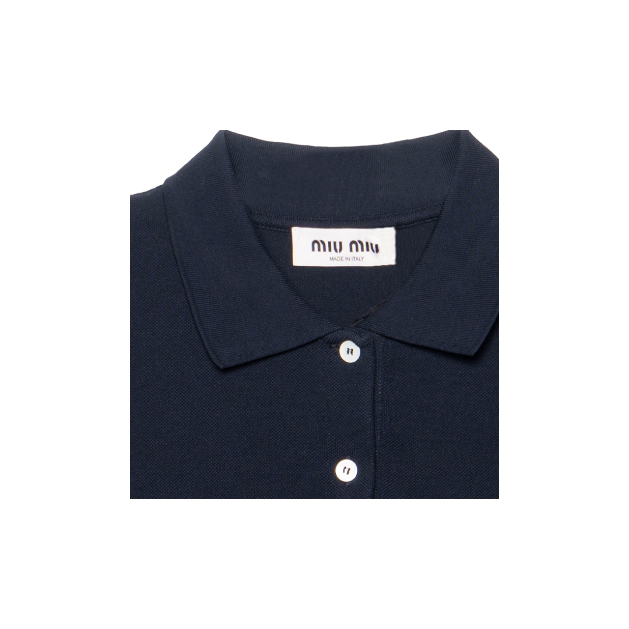 MIUMIUポロ White Cotton Piqué Polo Shirt | Miu Miu