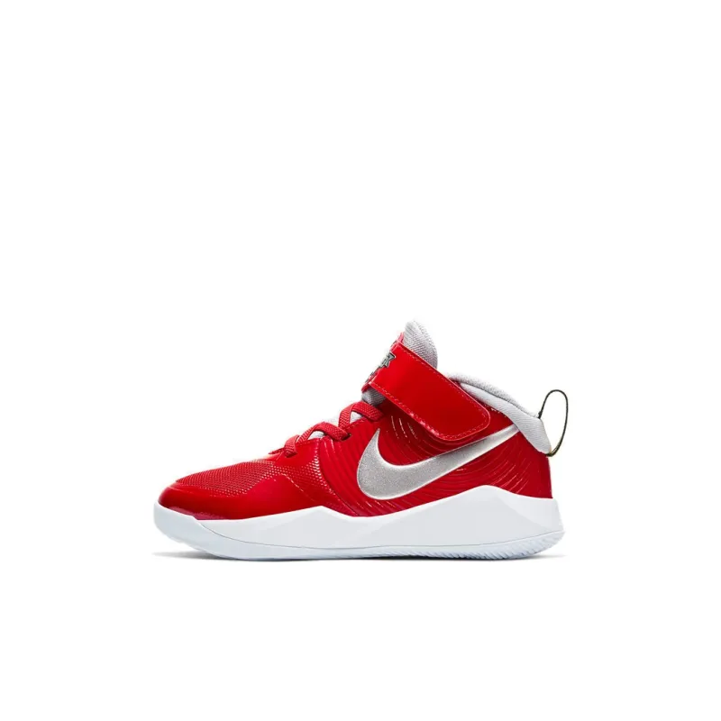 Nike Team Hustle D 9 Mid Top Children's Basketball Shoes Red Children Aged 3 7 Years Old-0