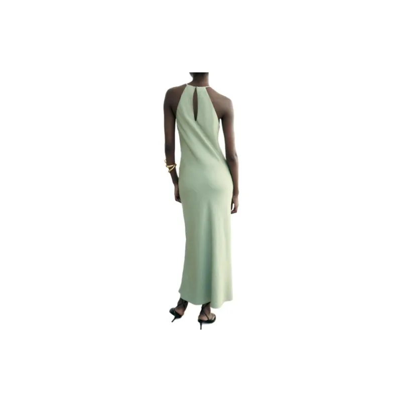 ZARA Slip Dresses Women's Light Green-3