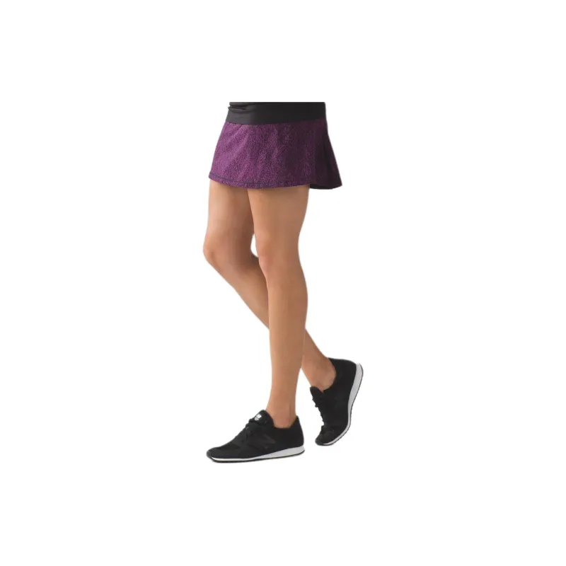 Lululemon Circuit Breake Casual Short Skirts Women's Purple Black-2