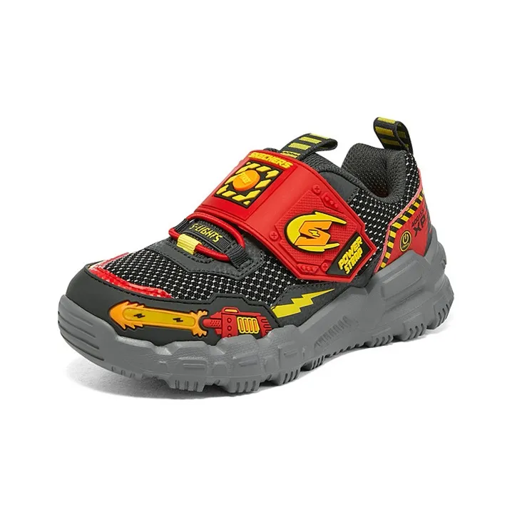 Skechers Bob's Slip-Resistant Cushioning Wear-Resistant Kids Lifestyle Shoes Charcoal Gray Red Teenagers-1