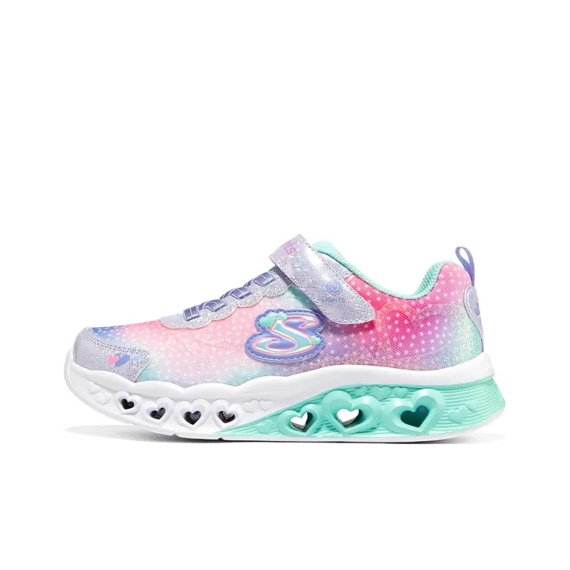 Skechers Flutter Heart Lights Abrasion Resistant Low Top Kids Lifestyle Shoes Purple Color Teenagers-0