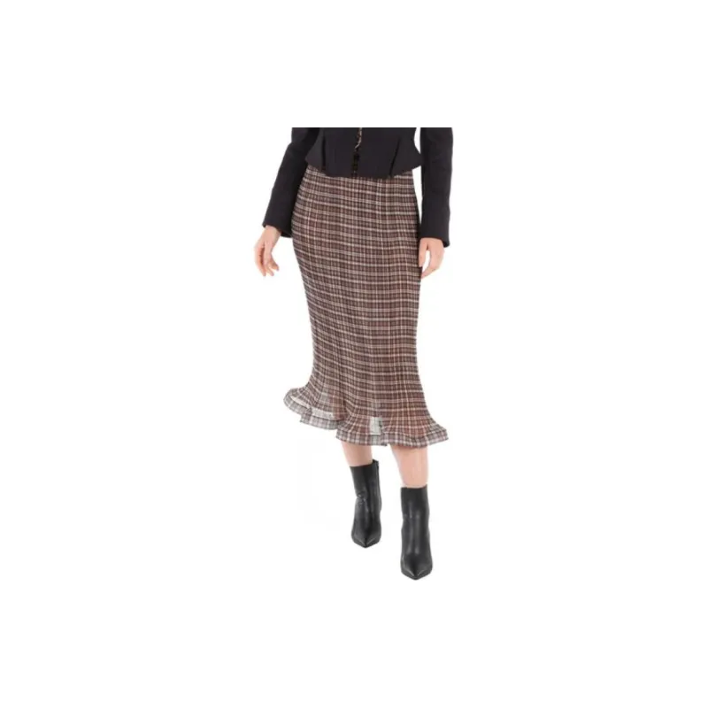 Burberry Casual Long Skirts Women's Red-2