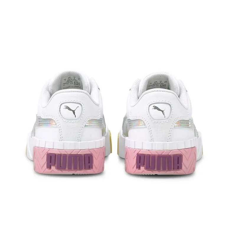 PUMA Cali Series Bubbles Jr Low-Top Kids' Skateboarding Shoes White Pink Yellow Teenagers-3