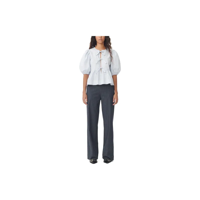 GANNI Striped Straight Trousers-2