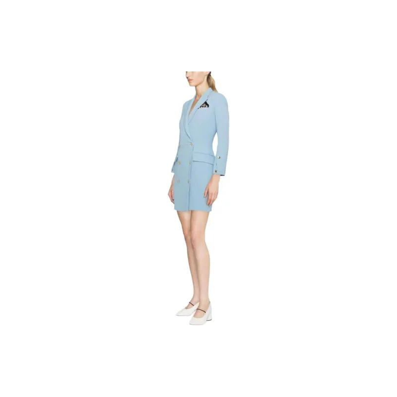 Elisabetta Franchi Long-Sleeved Dresses Women's Light Blue-3