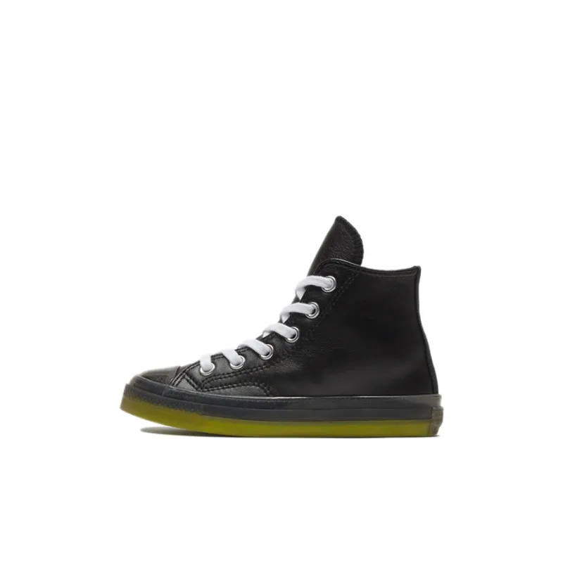 Converse All Star Series Anti-Slip Wear-Resistant High-Top Kids Canvas Shoes Black Green Children Aged 3-7 Years Old-0