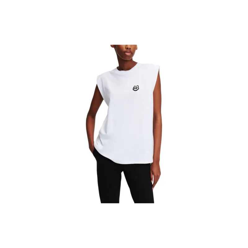 KARL LAGERFELD / Karl Lagerfeld Jeans Ikon Appliqué-detail Tank Top-2