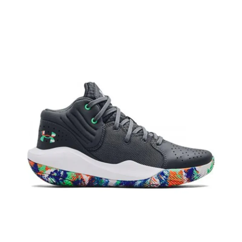 Under Armour Jet '21 Low-Top Children's Basketball Shoes Gray Teenagers-1