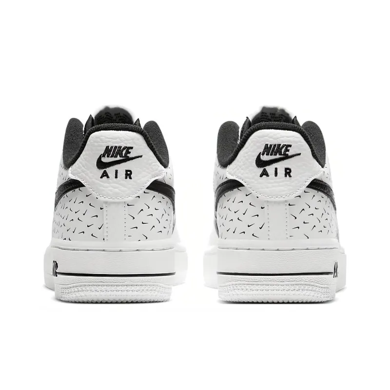 Nike Air Force 1 GS Anti Slip Wear Resistant Low Top Kids' Skateboarding Shoes Black White Teenagers-4