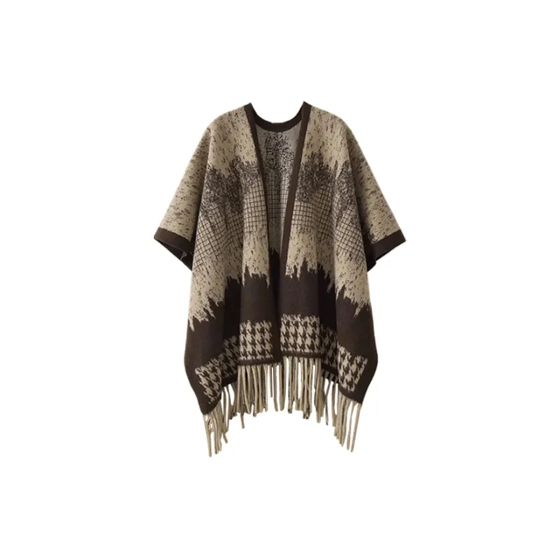 CARTELO Polyester Shawls Unisex Black/Brown-4