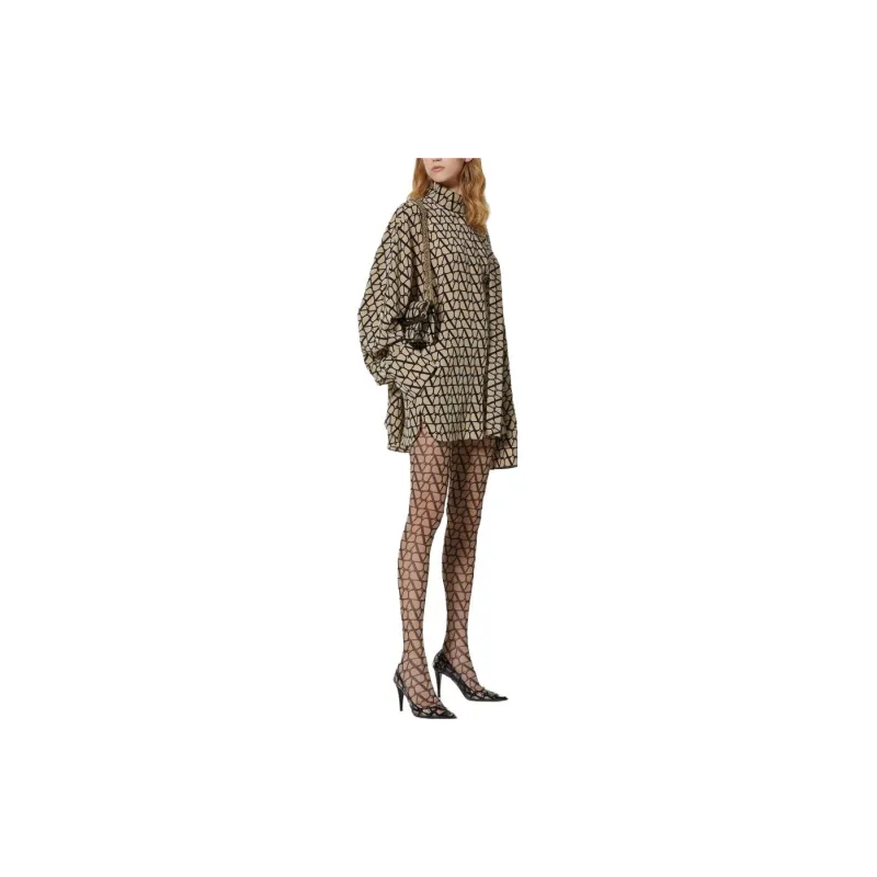 Valentino Long-Sleeved Dresses Women's Khaki-3