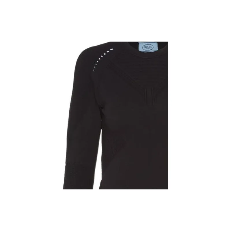 PRADA Long Sleeved Crewneck Knitted Top-5