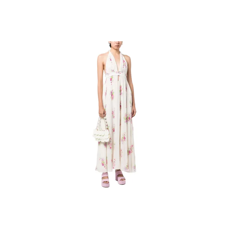LOVESHACKFANCY Floral-print Halterneck Maxi Dress-1