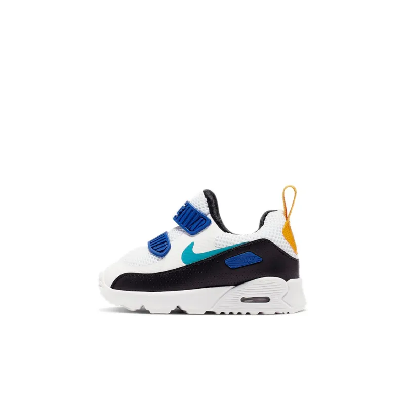Nike Air Max 90 Cushioning, Wear Resistant Low Top Toddler Shoes White Blue Infant And Toddler-1