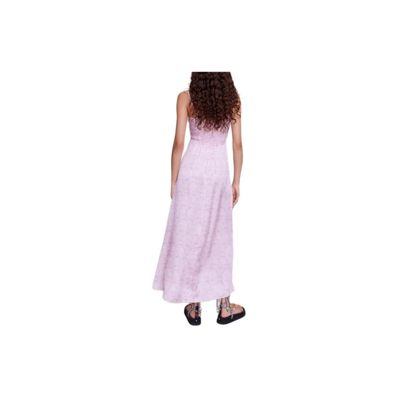 Maje Paisley-print Satin Maxi Dress-2