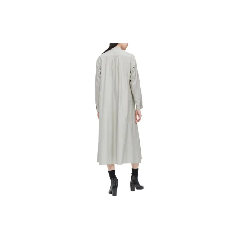 UNIQLO FW22 A-Line Skirt Dress Gray-3