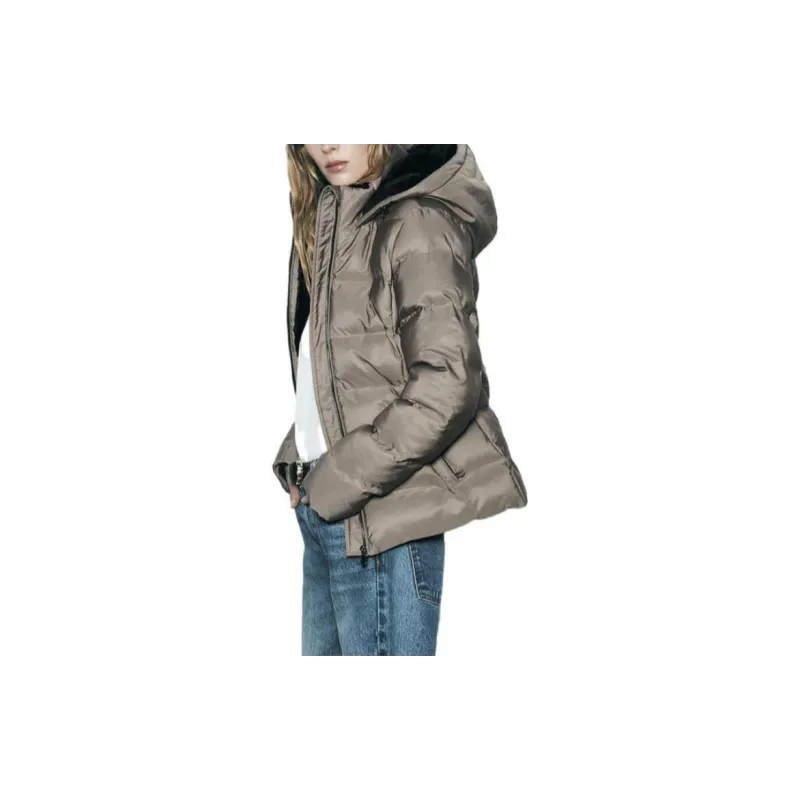 ZARA Puffer Jacket Women's Gray-3