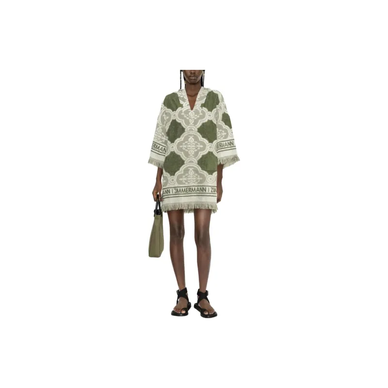 Zimmermann Long Sleeved Dresses Women's Green-1