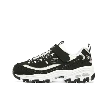 Skechers Girls Anti Slip Wear Resistant Kids Lifestyle Shoes Black White Teenagers