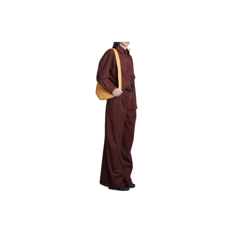 Lemaire Mid Rise Pleated Wide Leg Pants-3