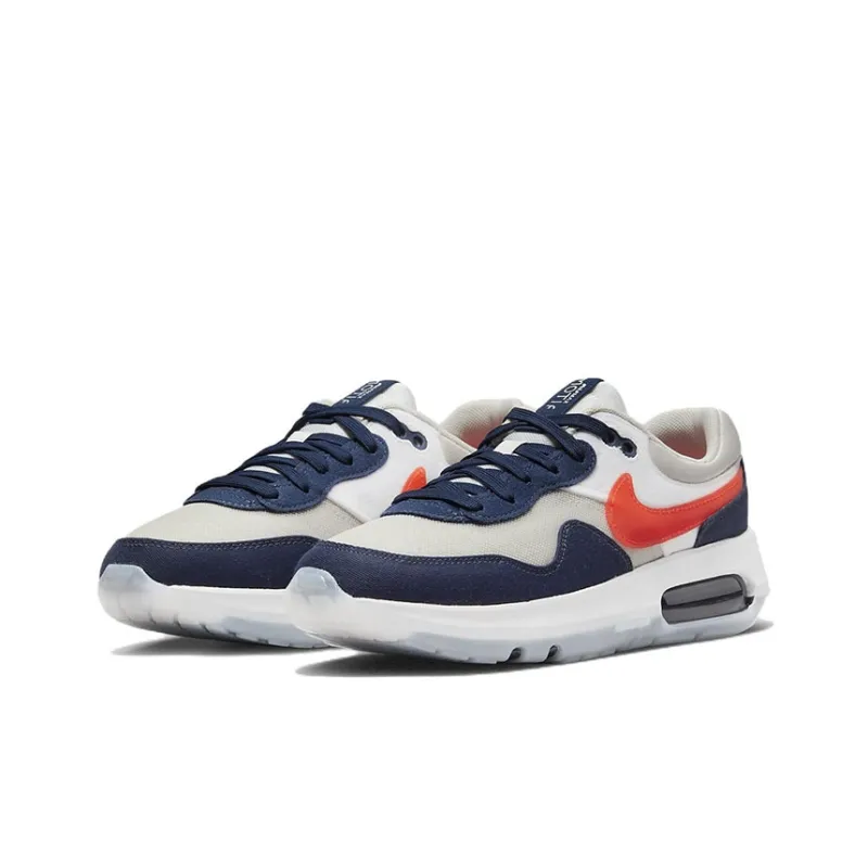Nike Air Max Motif Cushioning, Slip Resistant, And Abrasion Resistant Low Top Kids' Running Shoes Blue Orange Teenagers-2