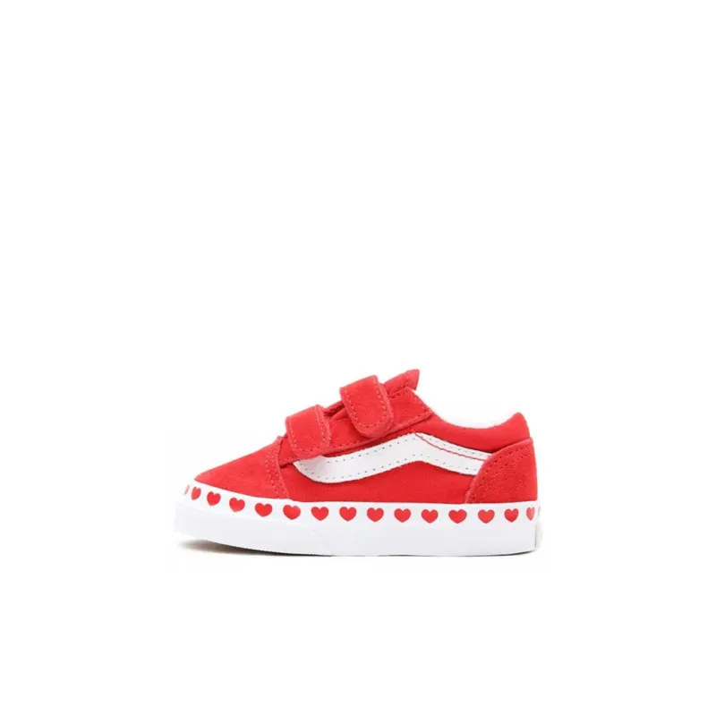 Vans Old Skool Anti-Slip And Wear-Resistant Breathable Low-Top Toddler Shoes Red Infant And Toddler-0