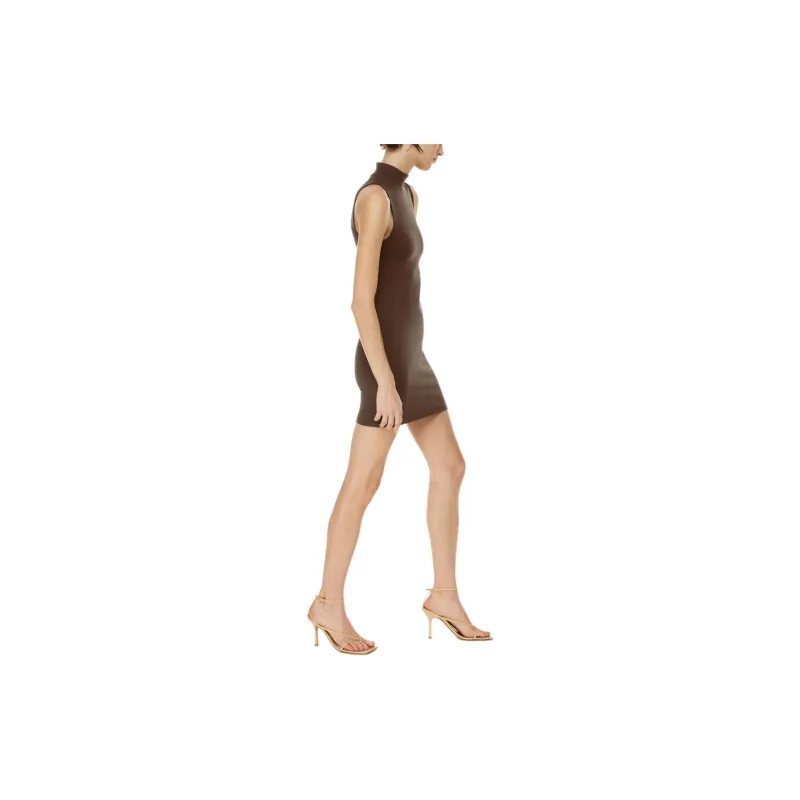 ARITZIA Contour Contour Mockneck Mini Dress Sleeveless Dress Women's Coffee Bean/Coffee Bean-4