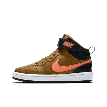 Nike Court Borough Slip Resistant Lightweight Cushioning Mid Top Skateboard Shoes Brown Teenagers