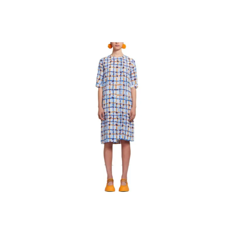 MARNI Floral print Asymmetric Midi Dress-1