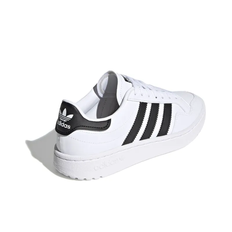 Adidas Originals Team Court J Slip Resistant Low Top Skateboard Shoes White Black Teenagers-3