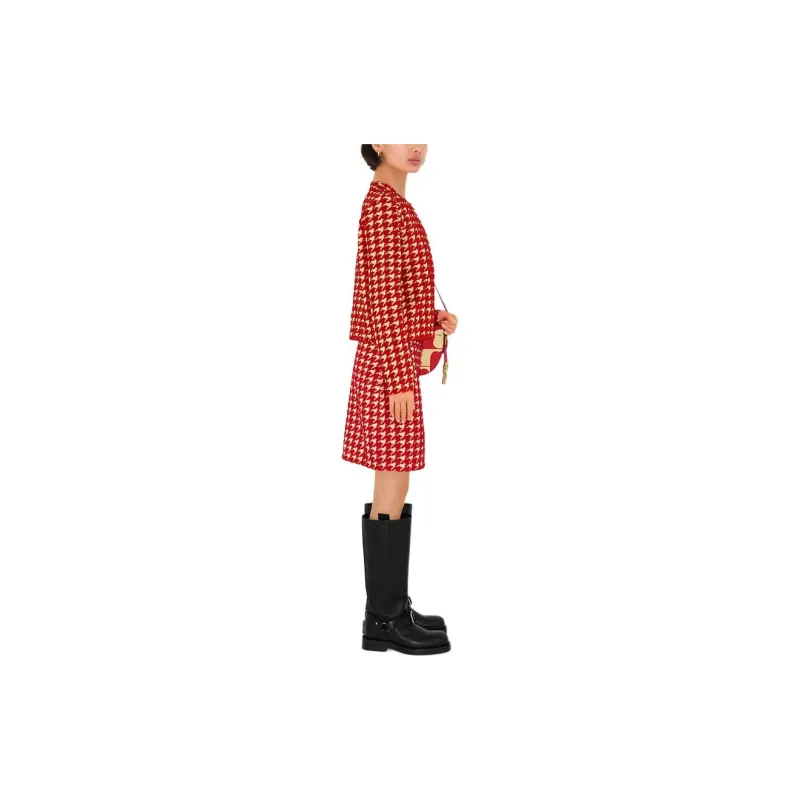 Burberry Houndstooth Pattern Crewneck Buttoned Cardigan-9