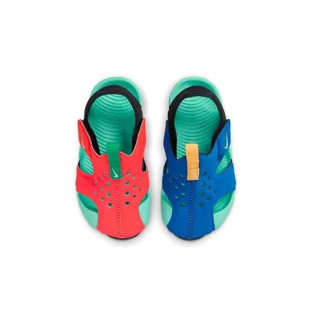 Nike Sunray Protect 2 BT Breathable Low Top Toddler Shoes Blue Red Green Mismatched Infant And Toddler-3