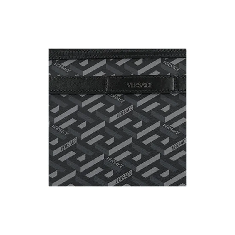 VERSACE Shi Miaomiao Clutch Wallet Coin Purse Briefcase Unisex Black-4