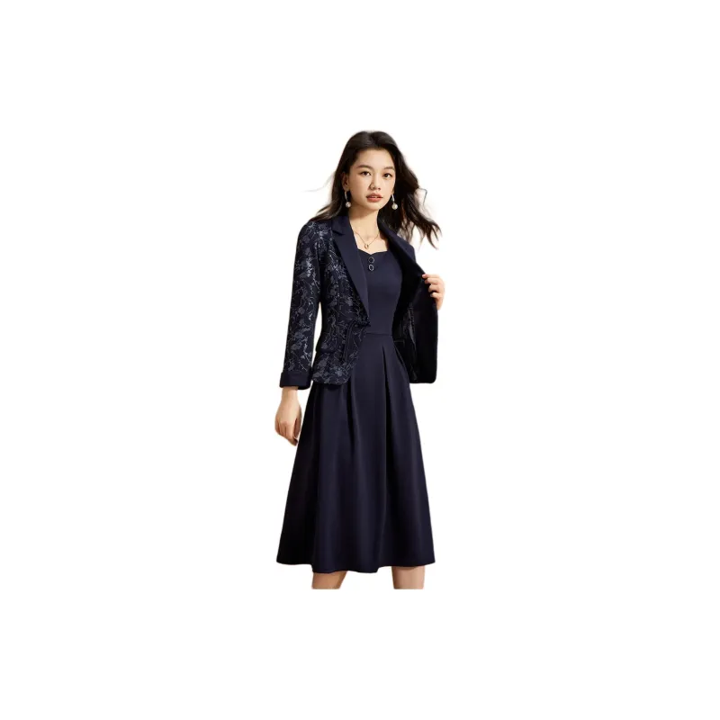 Mylan Skirt Set Women's Navy Blue-3