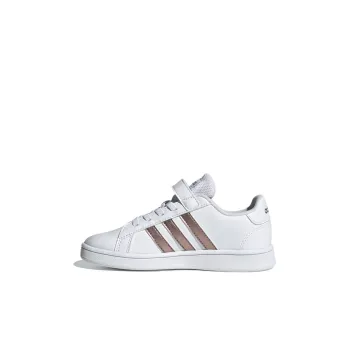 Adidas Neo GRAND COURT Low Top Kids' Skateboarding Shoes White Gold Children Aged 3 7 Years Old
