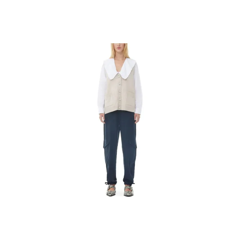 GANNI Vests Women's Khaki-2